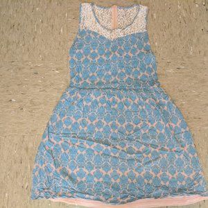 Annabella Sleeveless Blue Casual Dress L